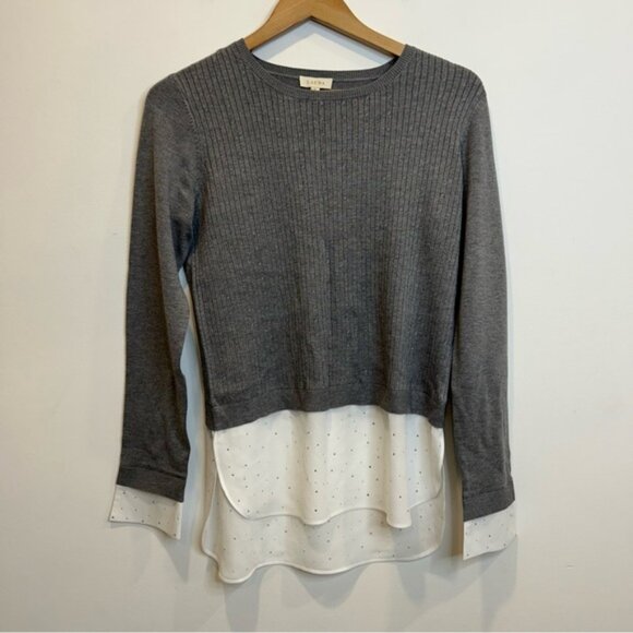 Laura Faux Layered Pullover Sweater Grey Fog - Picture 6 of 11